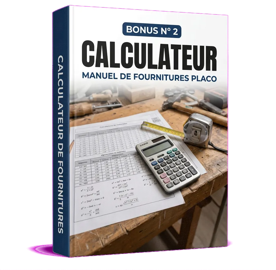 Mockup du bonus calculateur manuel de fournitures placo